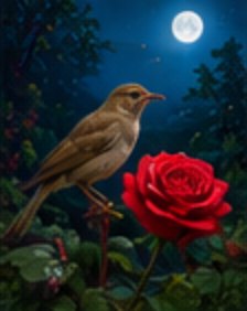Illustration for The Nightingale and The Rose by Oscar Wilde